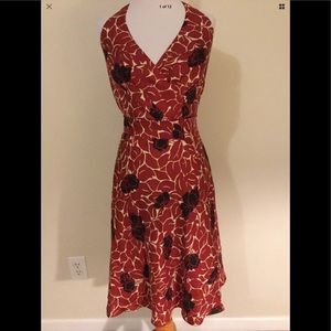 Ann Taylor silk halter top dress sz 0 floral